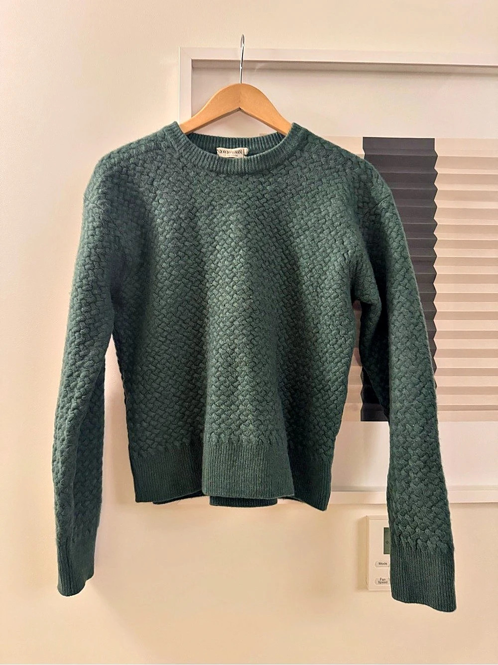 Vintage Giorgio Armani Le Collezioni Cashmere Textured Crewneck in Green